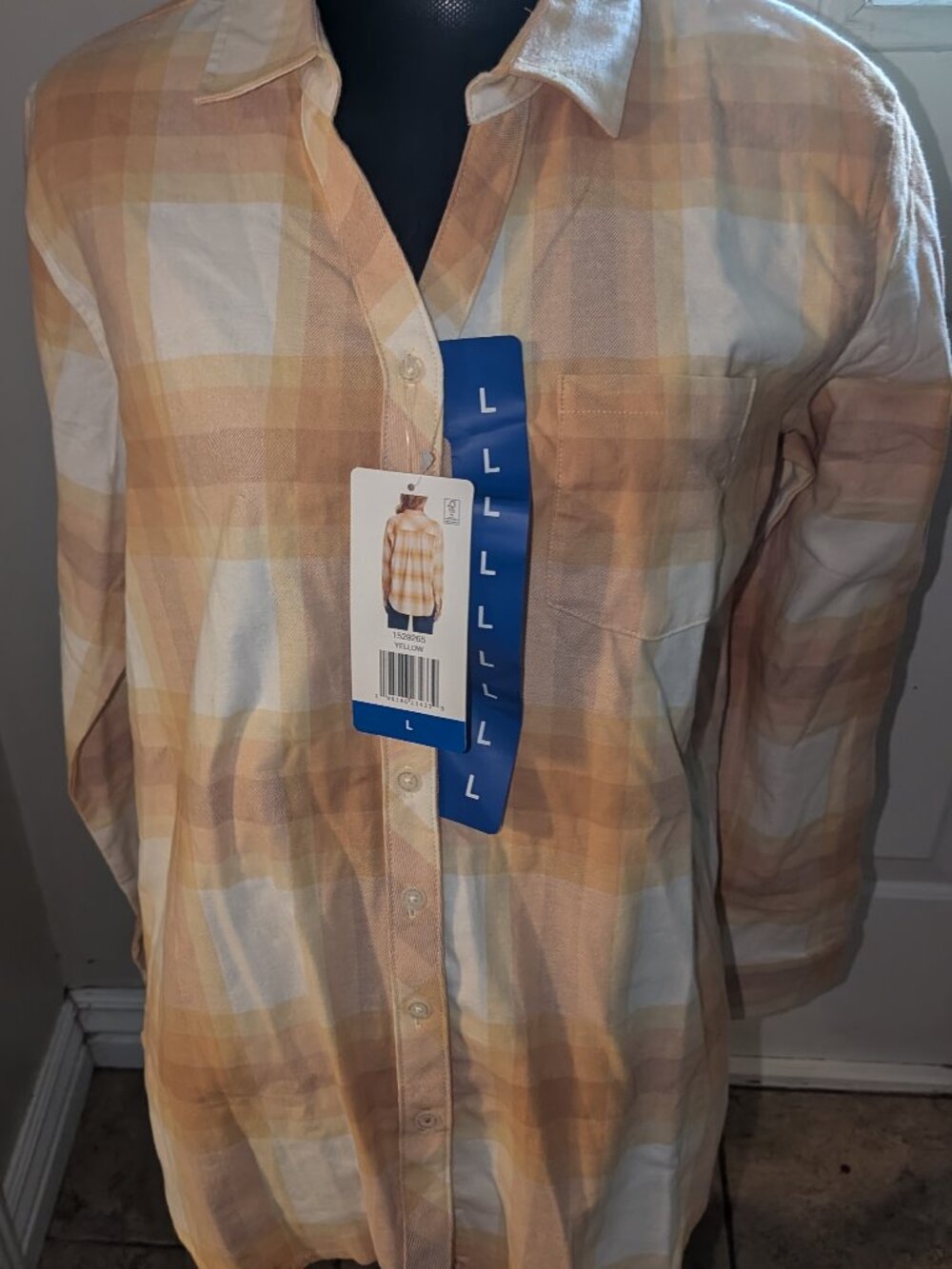NWT Weatherproof Vintage Womens L Flannel Plaid Button-Up Shirt Comfort Stretch - Picture 3 of 4